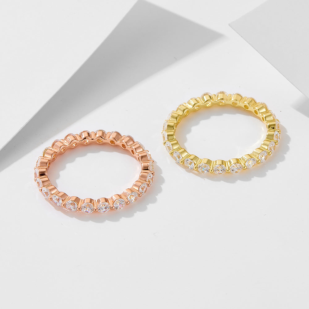 925 Silver Square Cubic Zirconia Ring Set