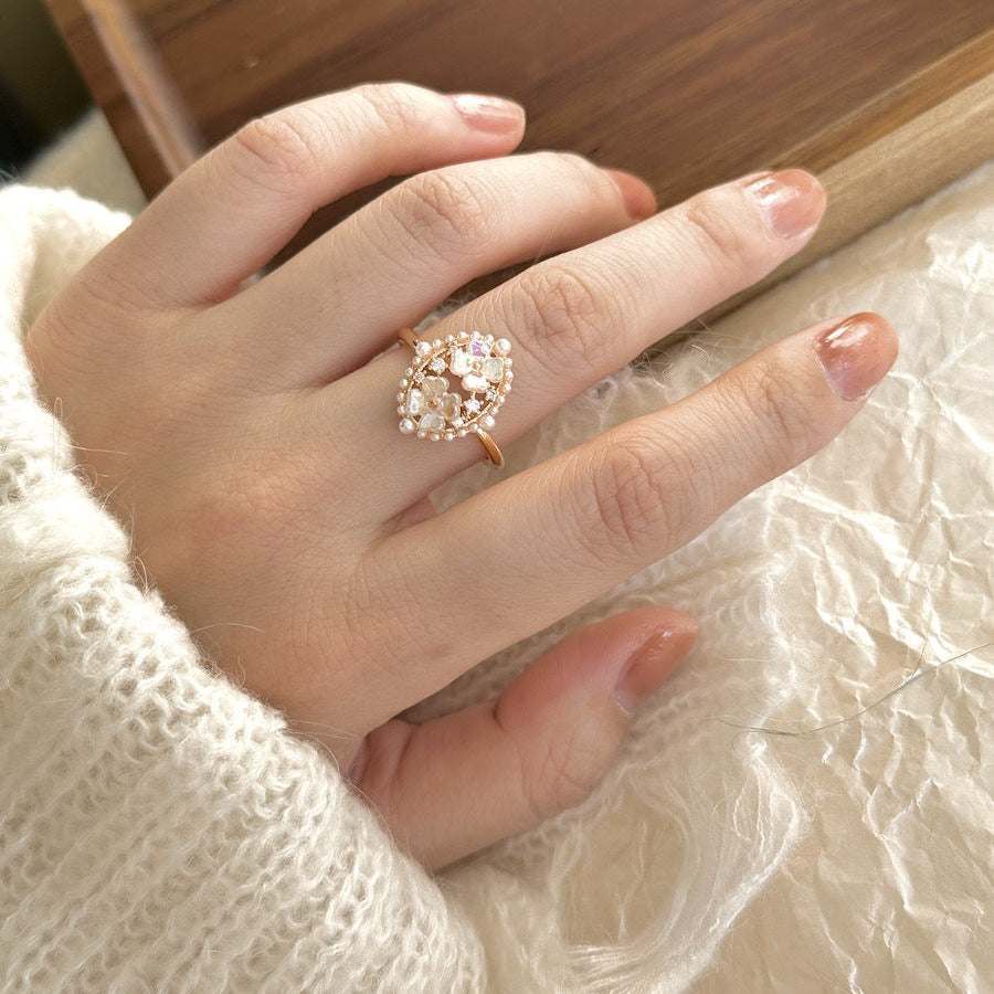 Pearl Shell Flower Ring
