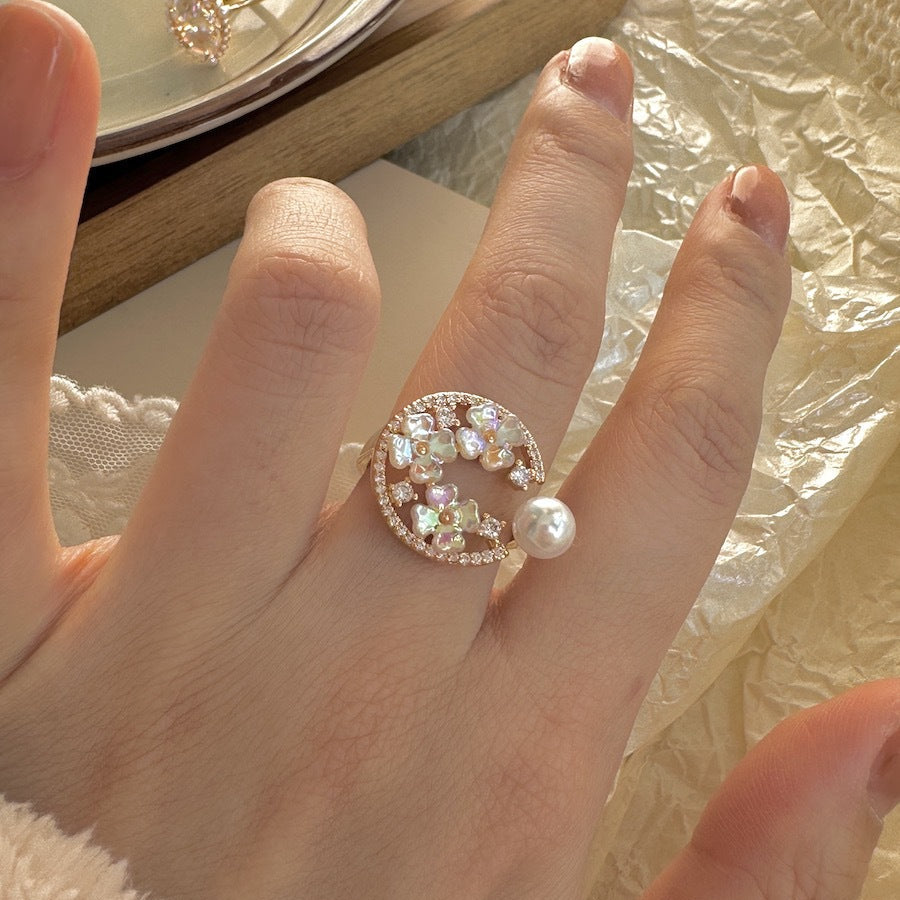 Pearl Shell Flower Ring