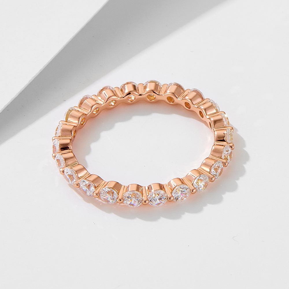 925 Silver Square Cubic Zirconia Ring Set