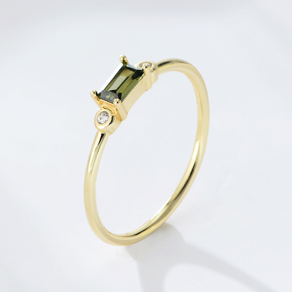 925 Silver Vintage Square Zircon Ring