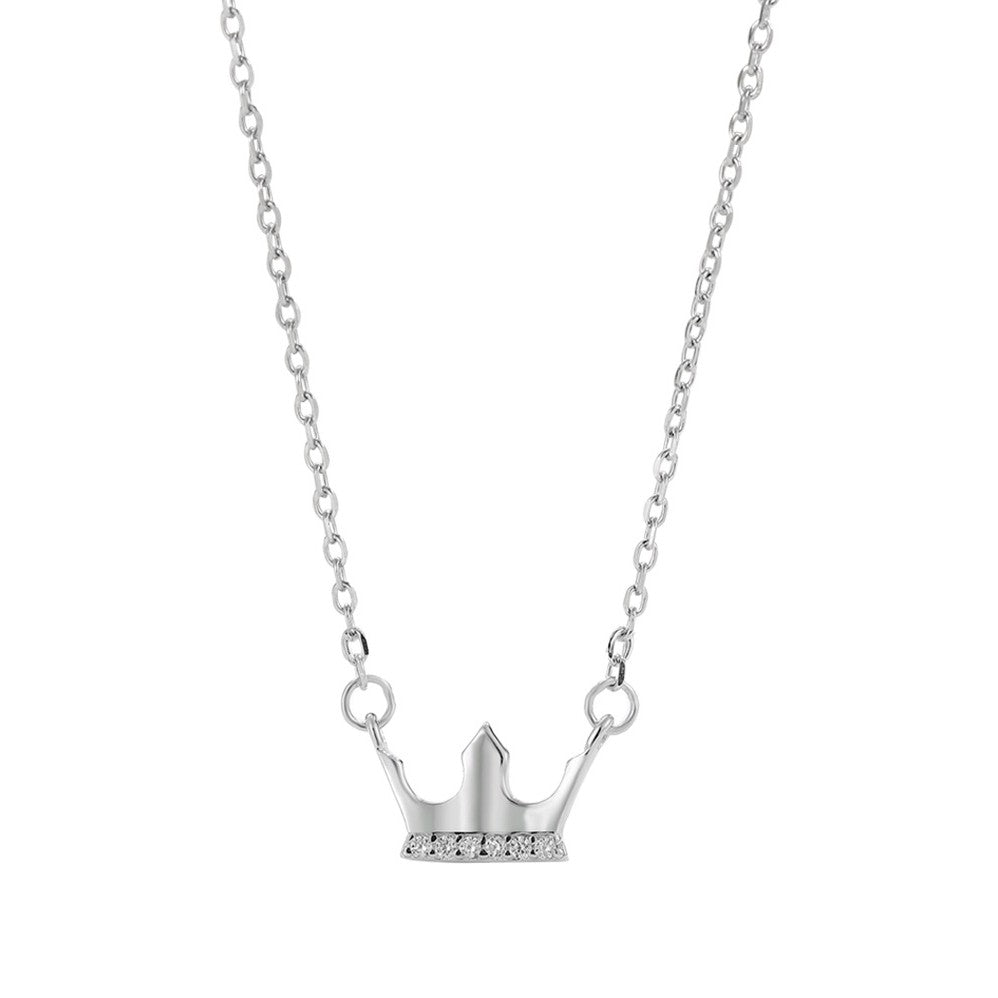 925 Silver Crown Zirconia Necklace