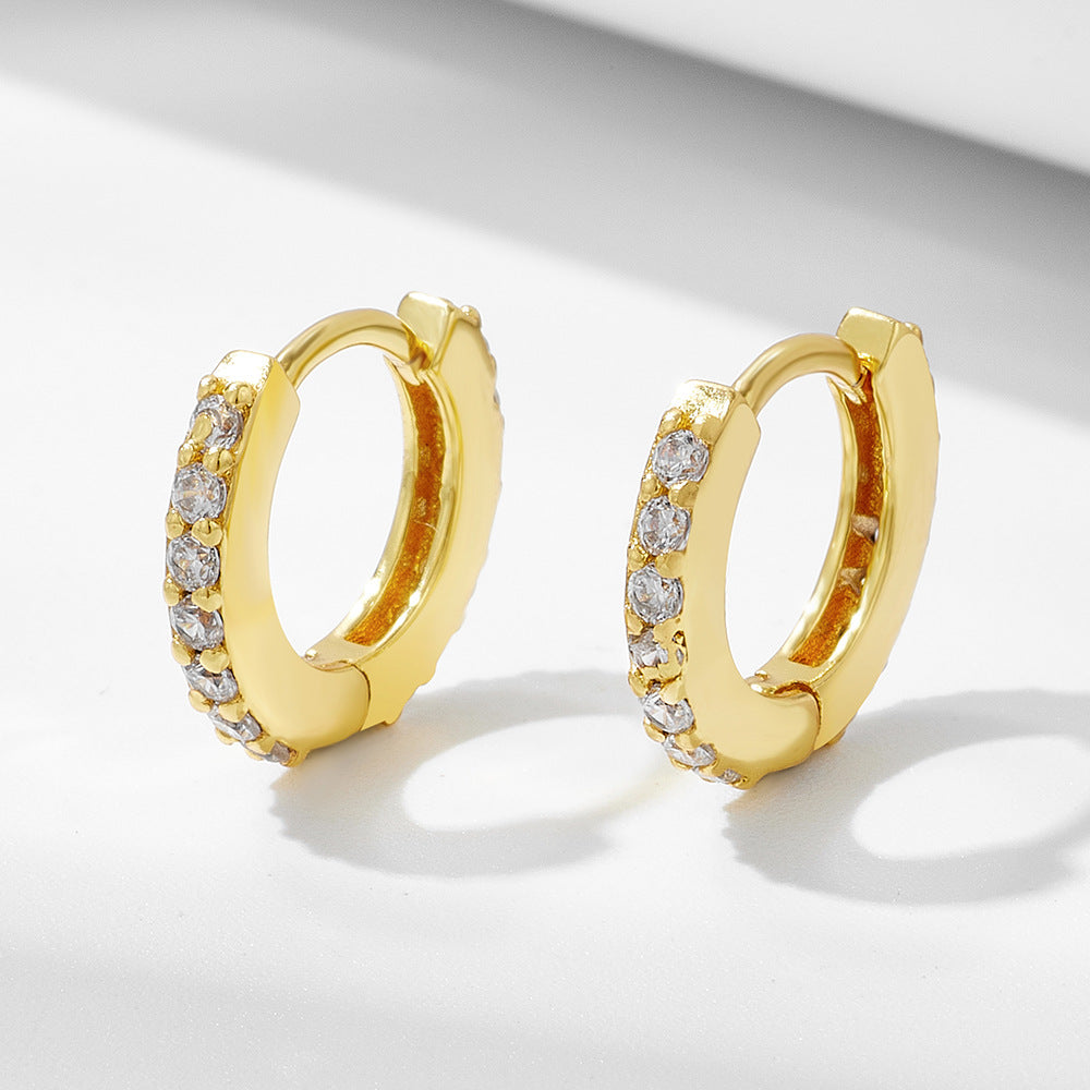 925 Silver Round Micro Pave Zirconia Earrings