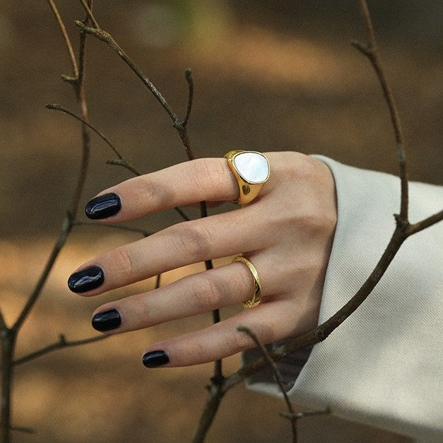 925 Silver Shell Adjustable Ring