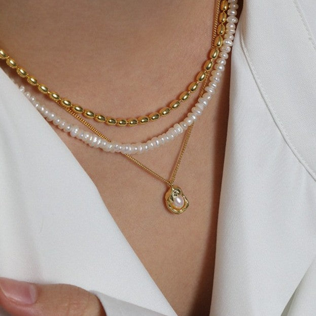 925 Silver Shell Pearl Necklace