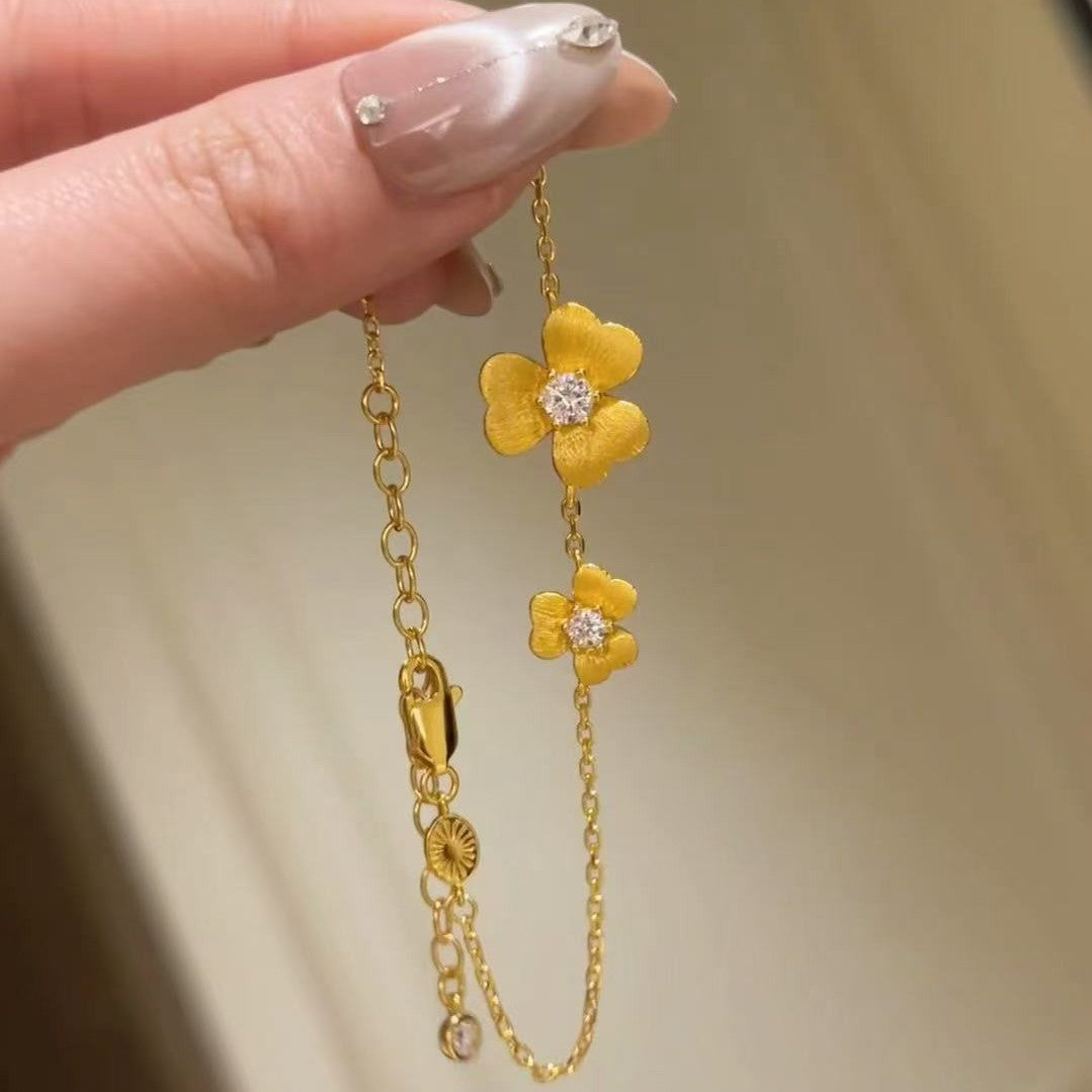 925 Silver Italian Brushed Orchid Bracelet