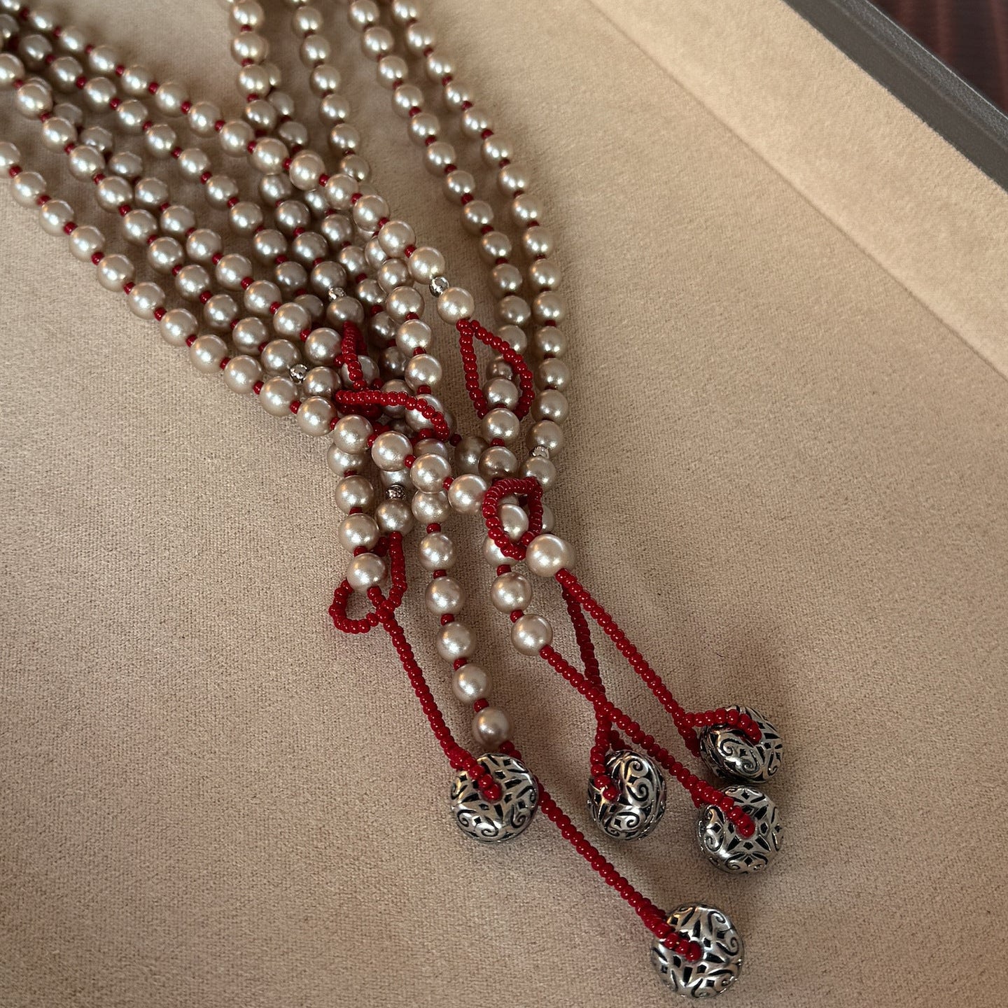 Red Champagne Pearl Necklace