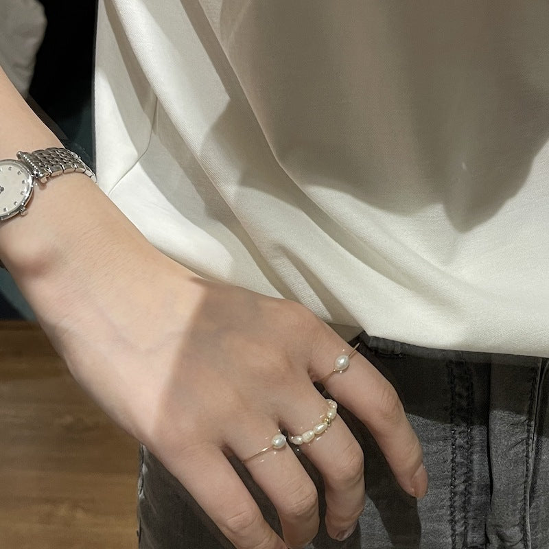 14k Gold-filled Vintage Pearl Ring, Stackable Washable