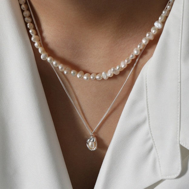 925 Silver Shell Pearl Necklace