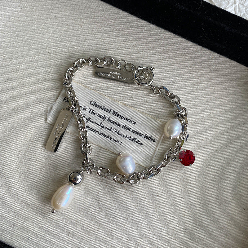 Natural Pearl and Ruby Bracelet