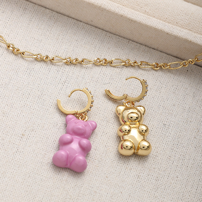 Colorful Gummy Bear Necklace and Earring Set