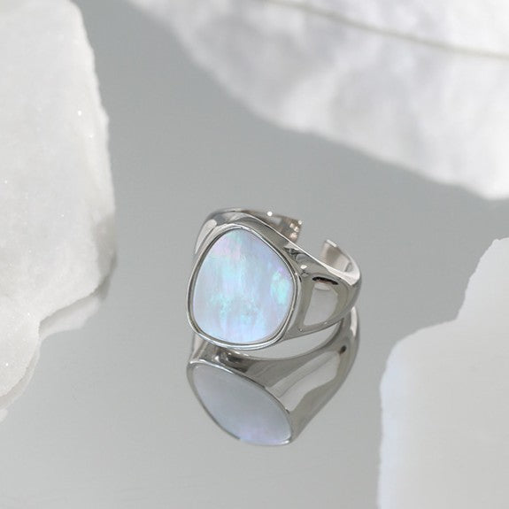 925 Silver Shell Adjustable Ring