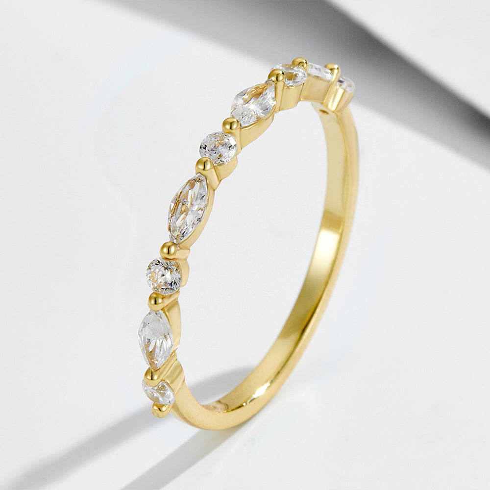 925 Silver Ice Flower Cut Cubic Zirconia Ring Set