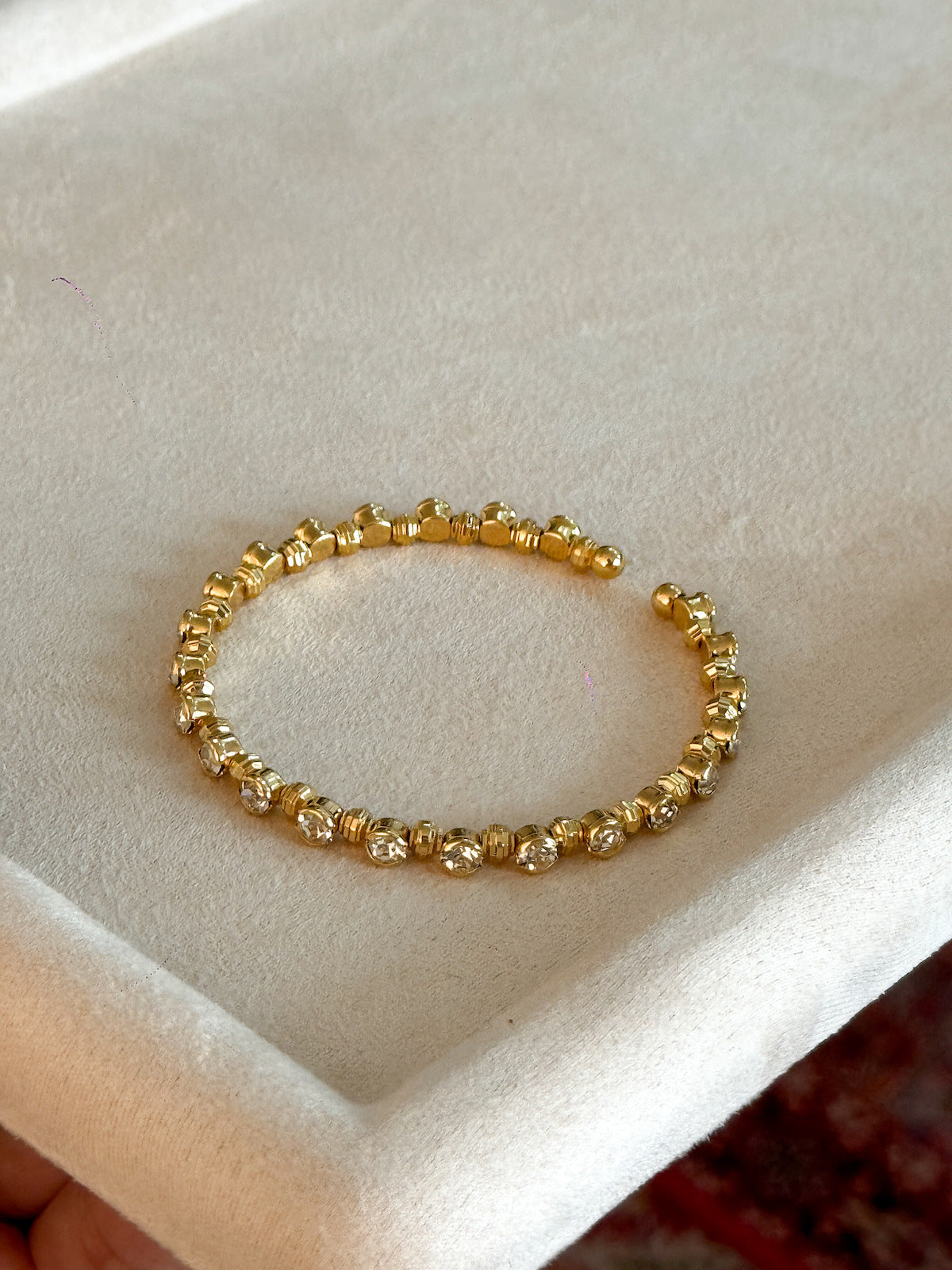 Gold Blue Zirconia Layered Bracelet