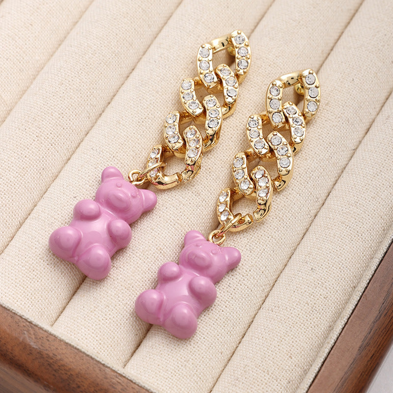 Colorful Gummy Bear Necklace and Earring Set
