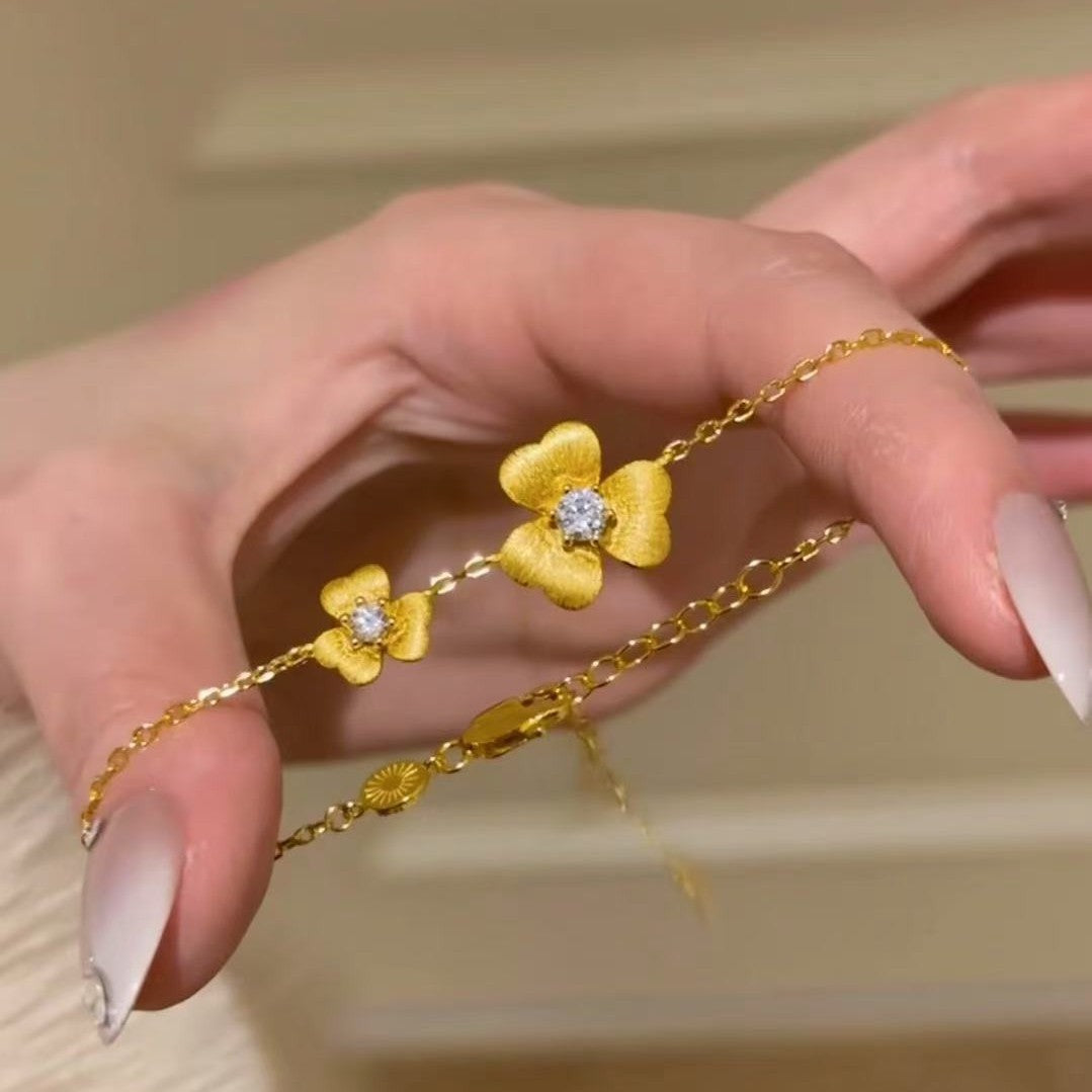 925 Silver Italian Brushed Orchid Bracelet