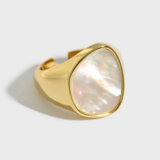 925 Silver Shell Adjustable Ring