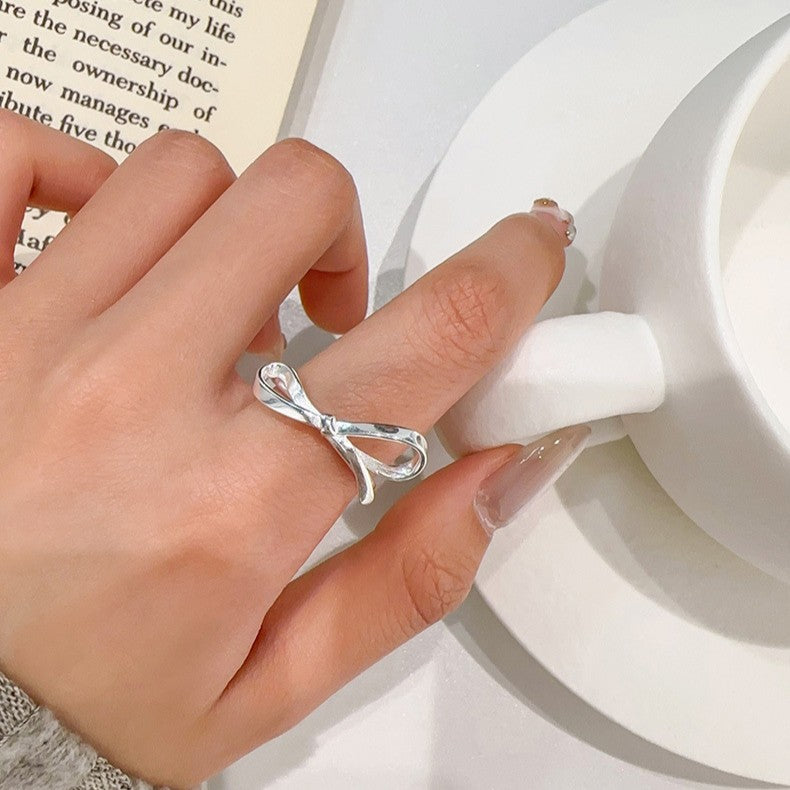 925 Silver Ribbon Bow Ring