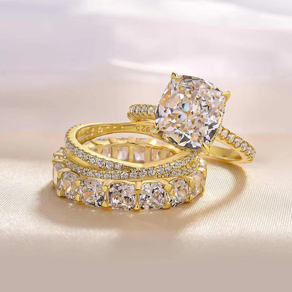 925 Silver 5A Zircon Ring Set