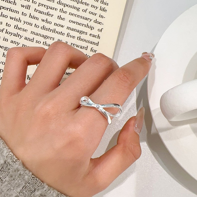 925 Silver Ribbon Bow Ring