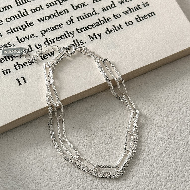 925 Silver Glittering Twisted Rope Bracelet