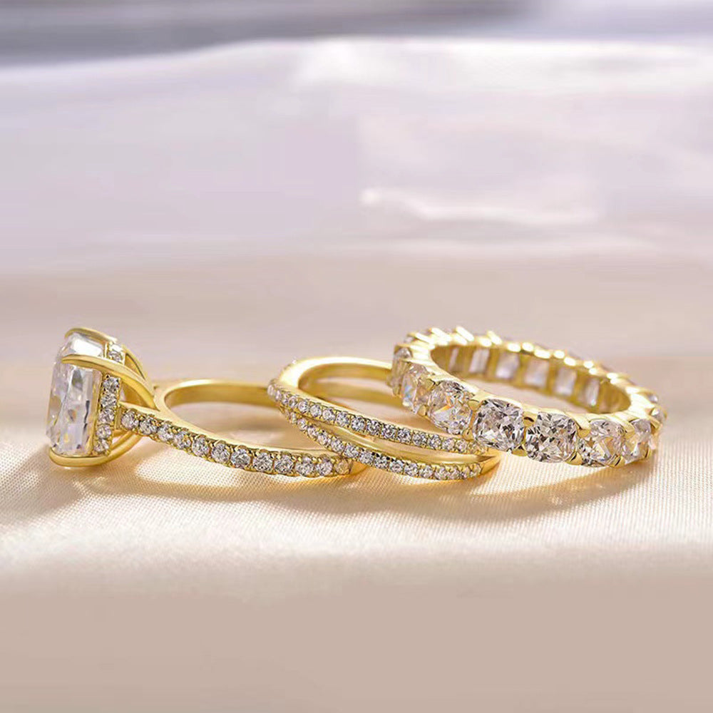 925 Silver 5A Zircon Ring Set