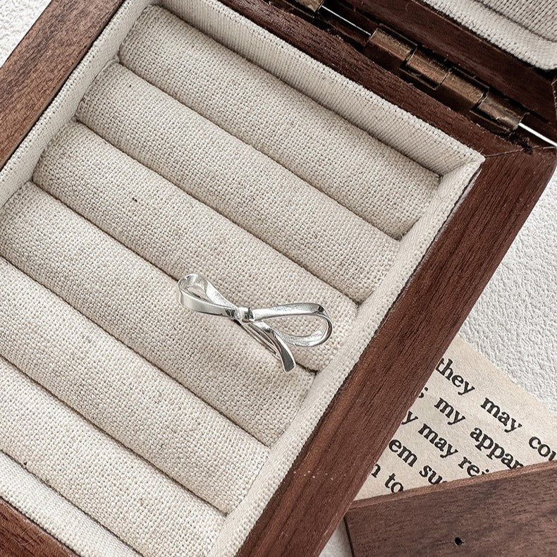 925 Silver Ribbon Bow Ring