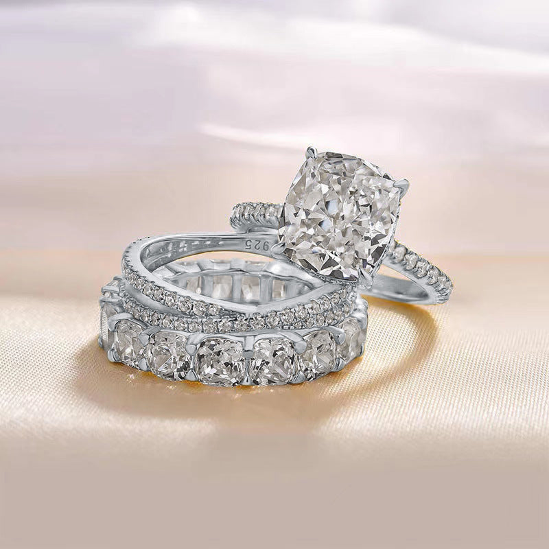 925 Silver 5A Zircon Ring Set