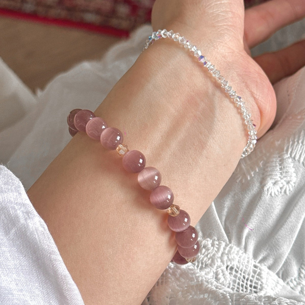 Smoky Purple Cat's Eye Stone Bracelet