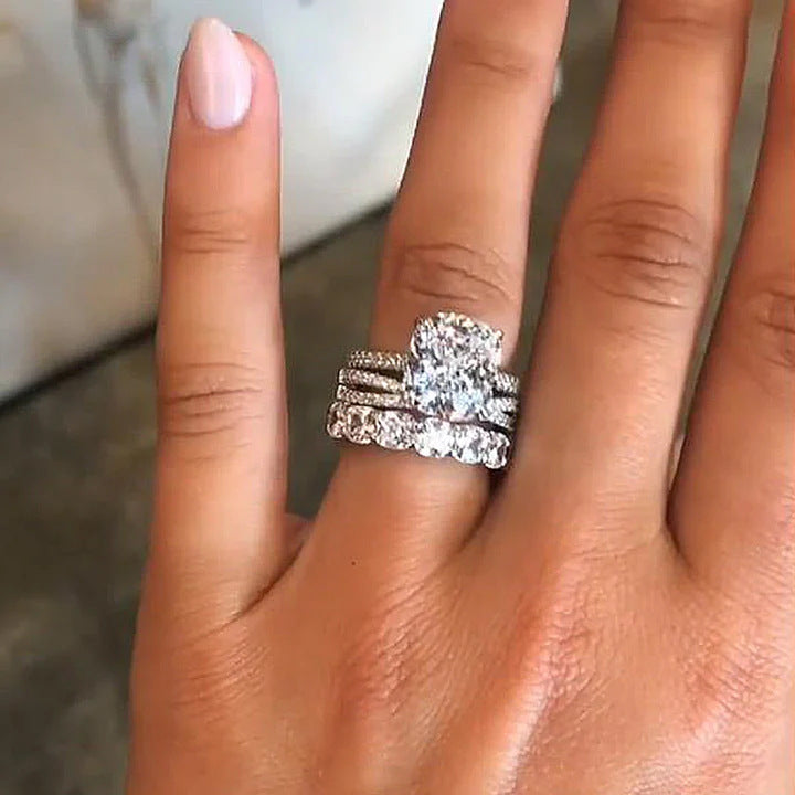 925 Silver 5A Zircon Ring Set