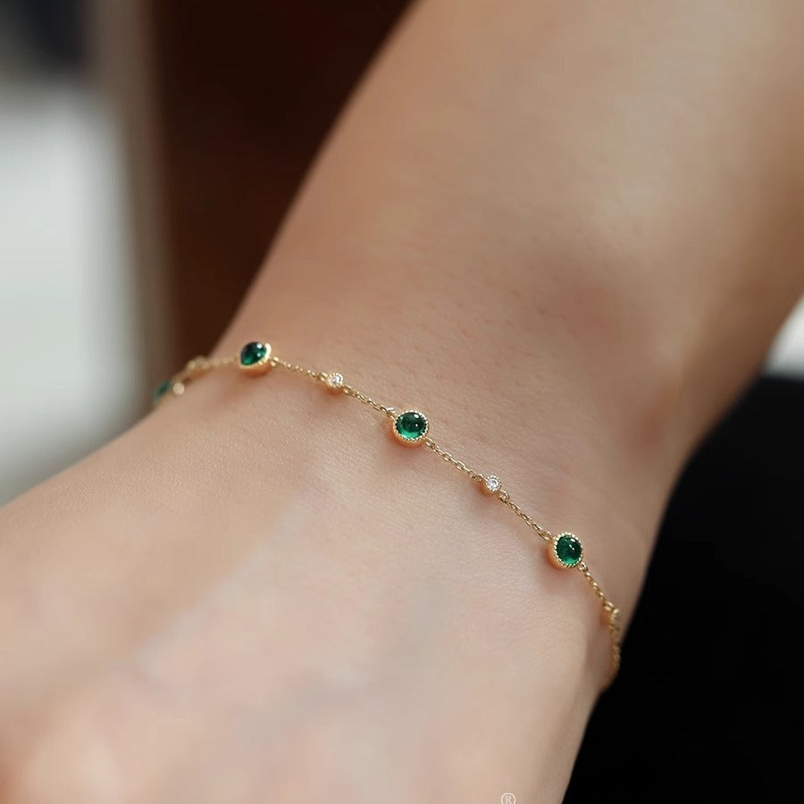 925 Silver Emerald Bracelet