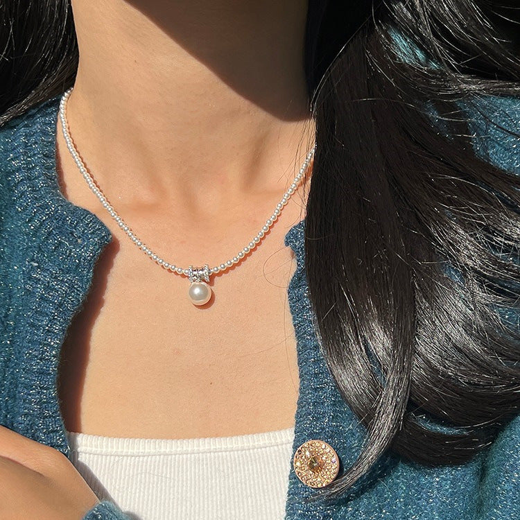 925 Silver French Vintage Pearl Necklace