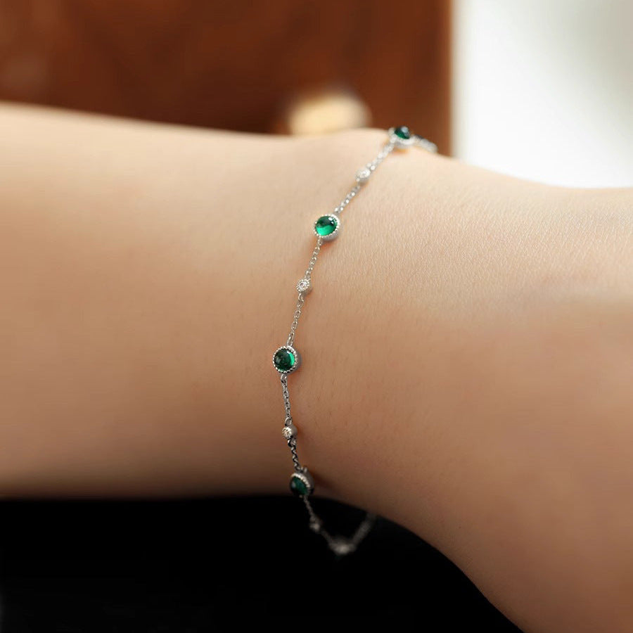 925 Silver Emerald Bracelet