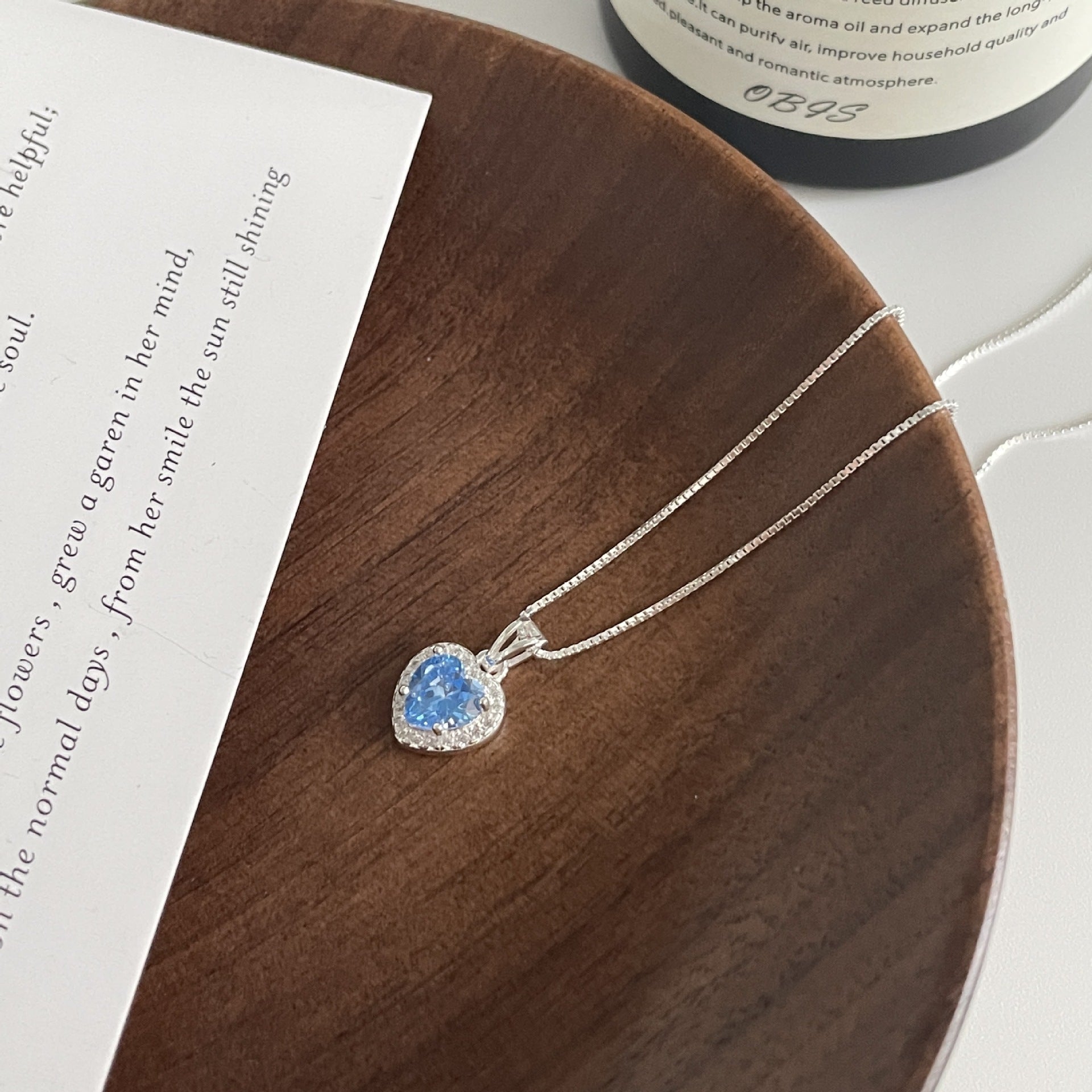 925 Silver Four-Color Heart Cubic Zirconia Necklace