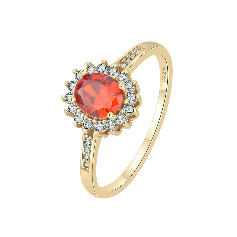 925 Silver Vintage Ruby 14K Gold Ring