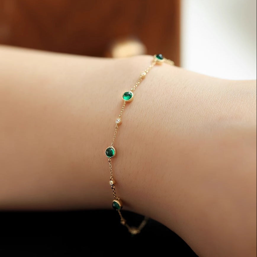925 Silver Emerald Bracelet