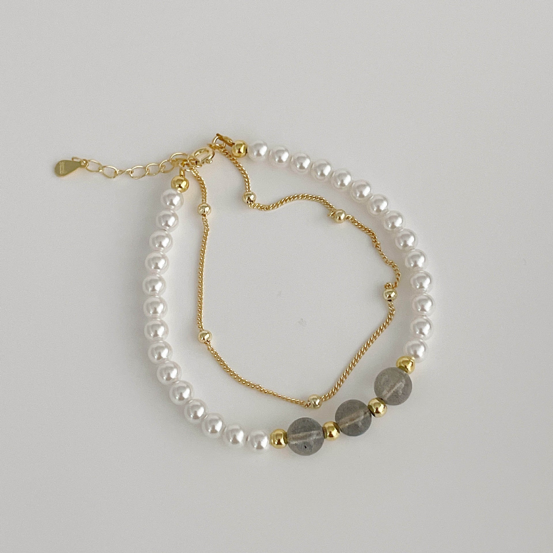 925 Silver Double-Layer Freshwater pearl Bracelet