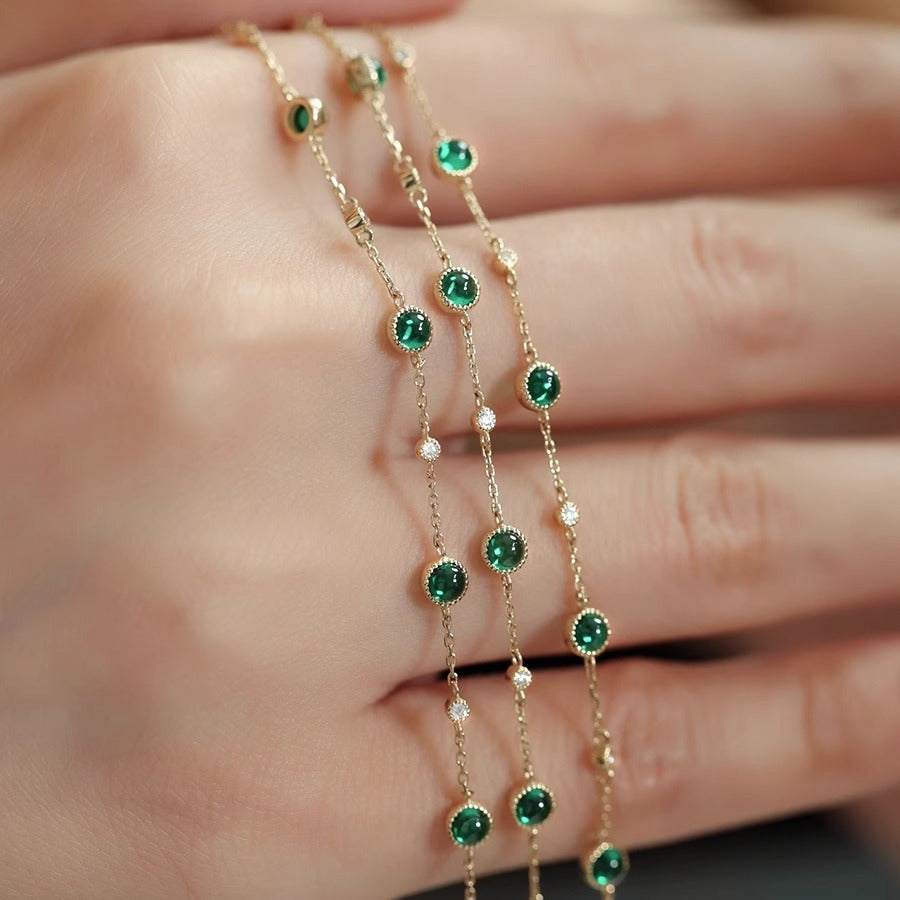 925 Silver Emerald Bracelet