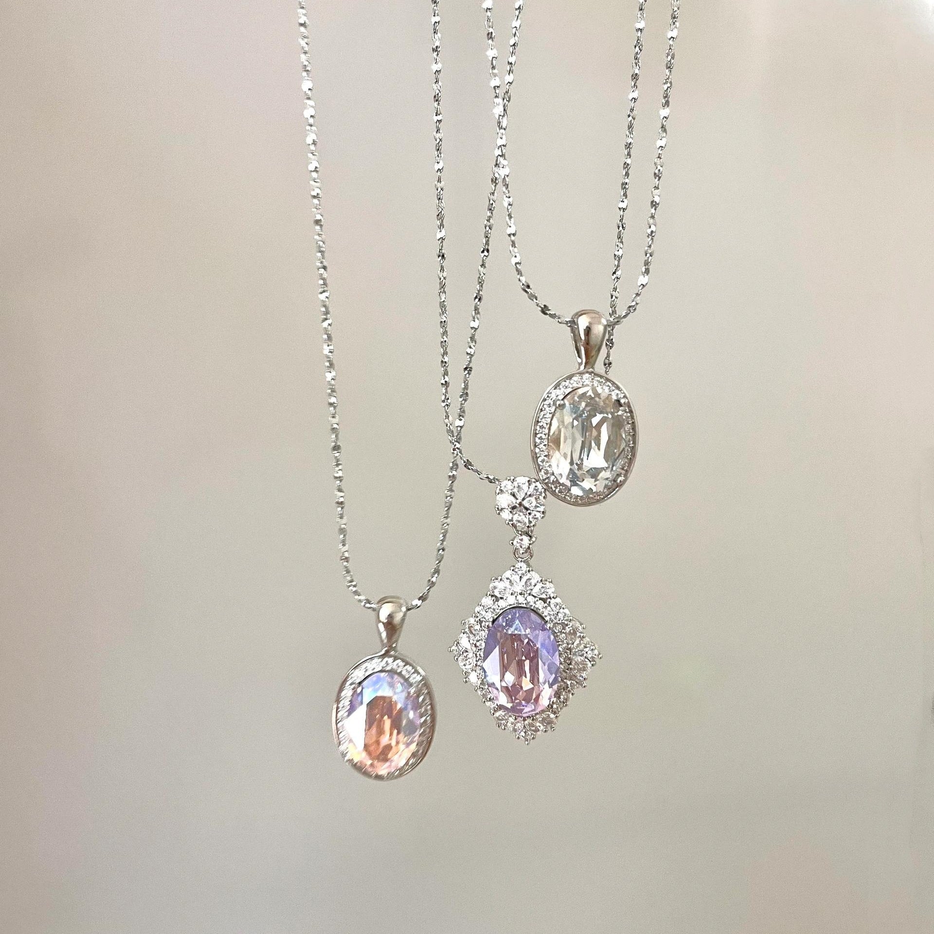 925 Silver Violet Ice Flower Cut Zircon Necklace