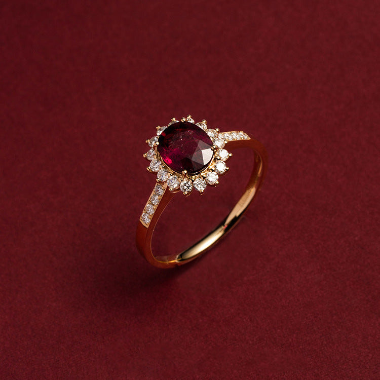 925 Silver Vintage Ruby 14K Gold Ring