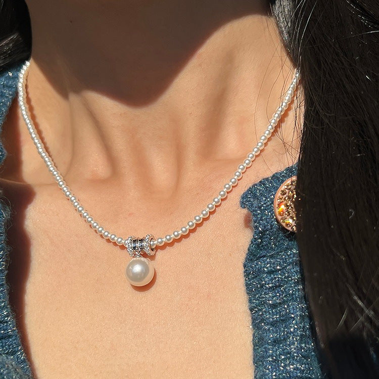 925 Silver French Vintage Pearl Necklace