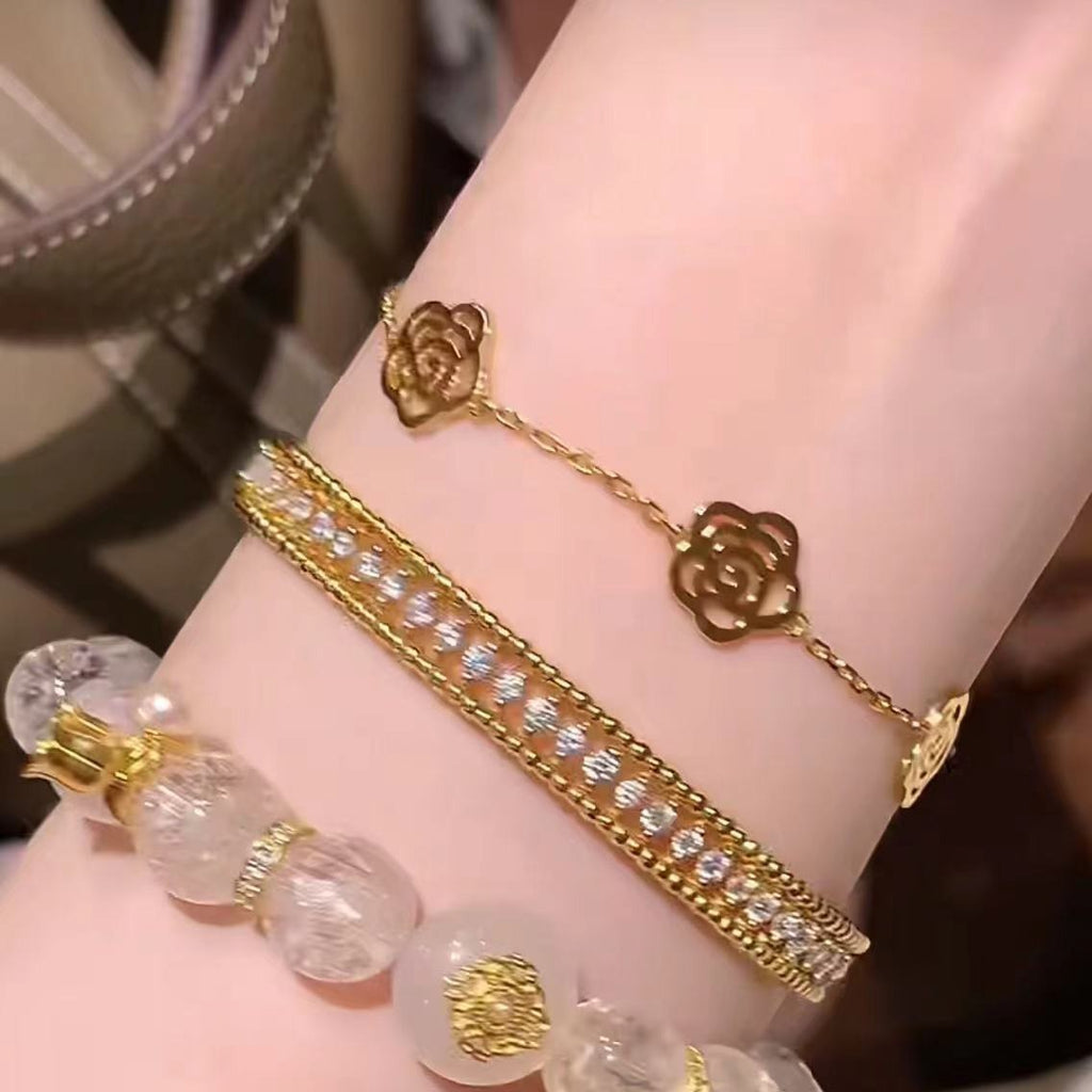 925 Silver Vintage Rose Bracelet