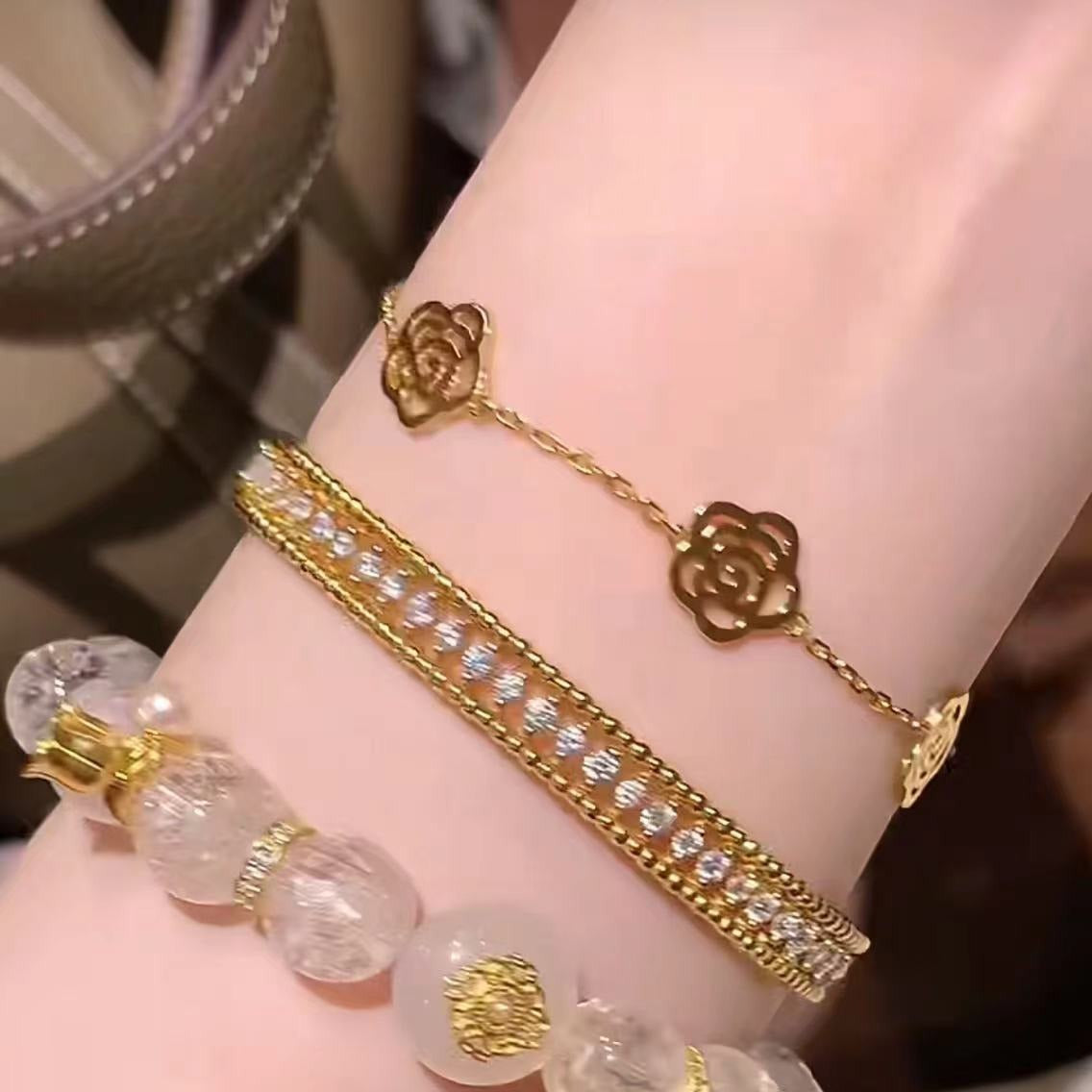 925 Silver Vintage Rose Bracelet