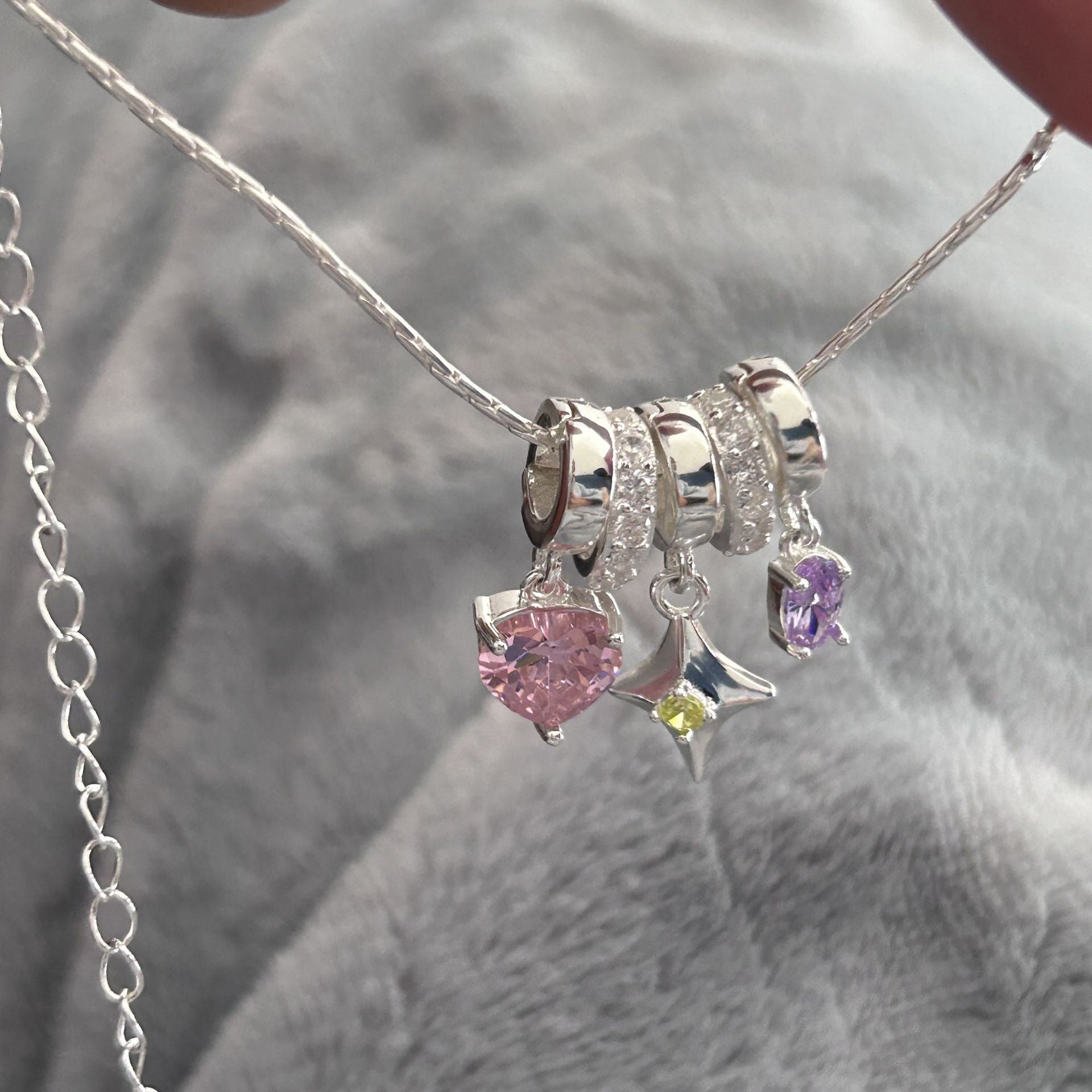 925 Silver Dopamine Star Heart Necklace