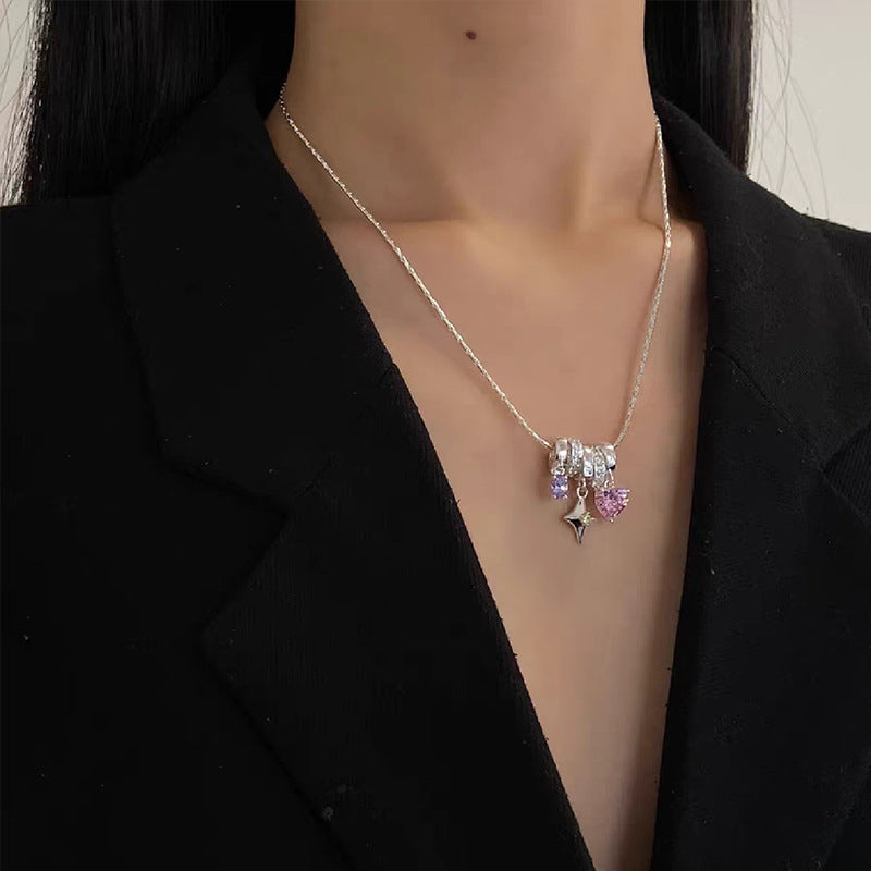 925 Silver Dopamine Star Heart Necklace