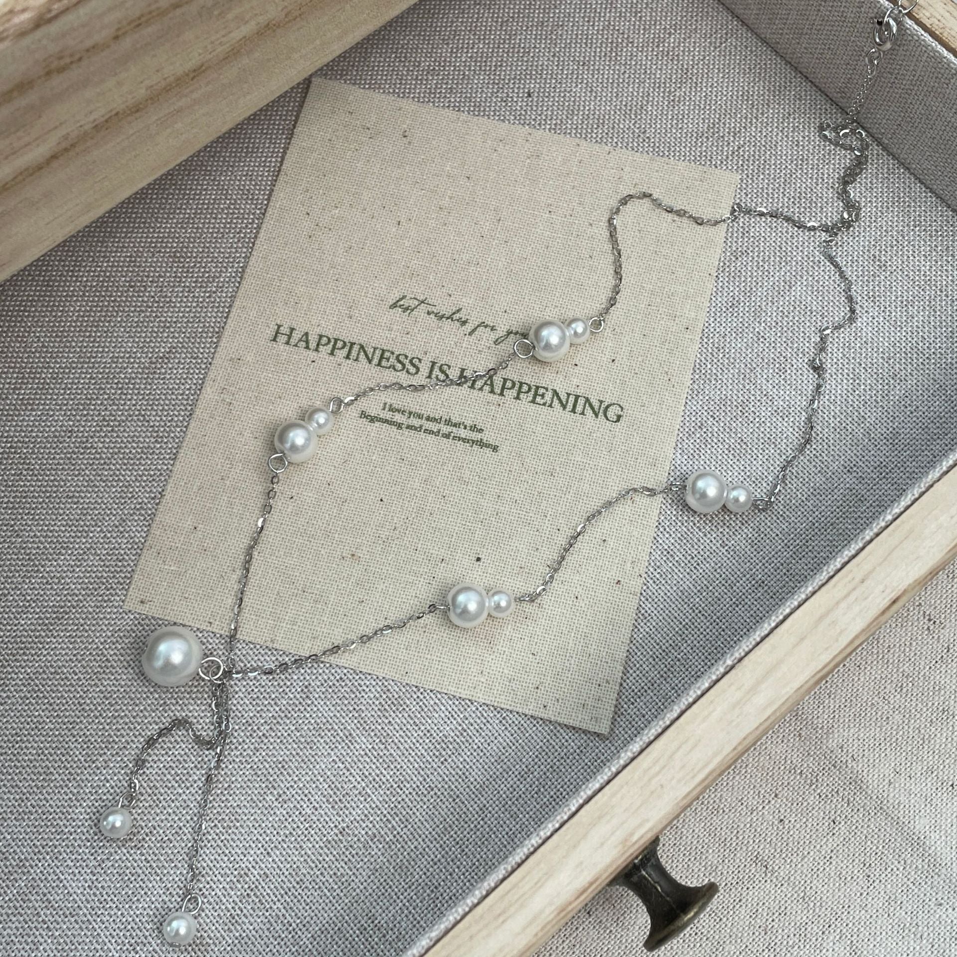 925 Silver Vintage Pearl Tassel Necklace