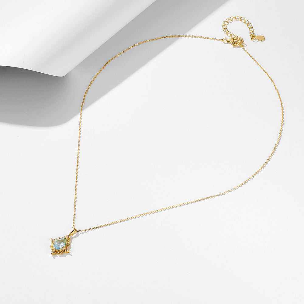 925 Silver Teardrop Topaz Necklace