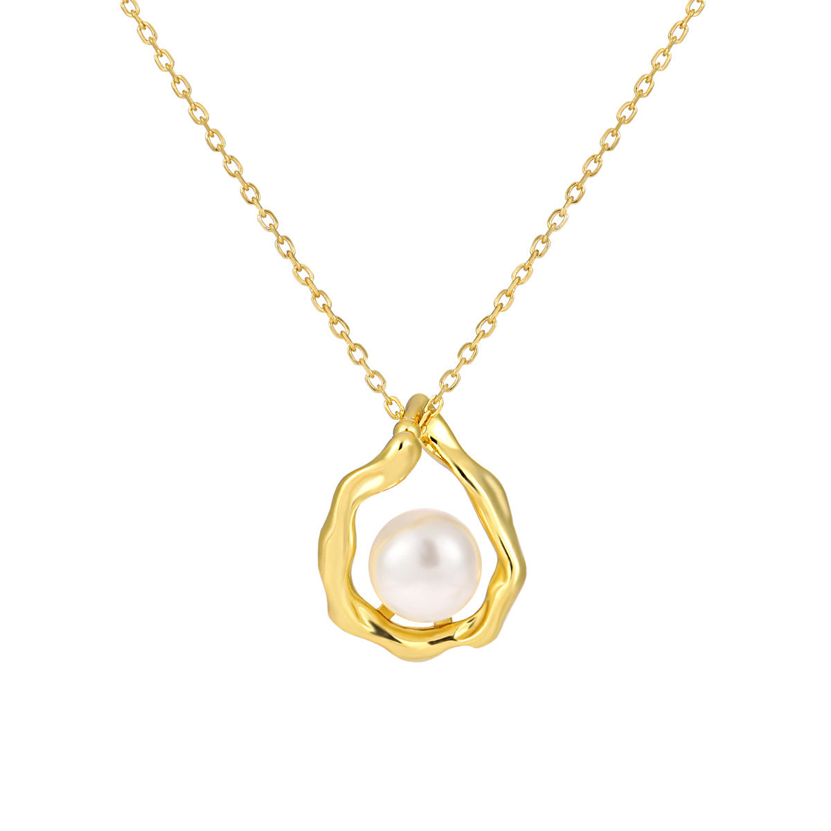 925 Silver Teardrop-Shaped Pearl Necklace