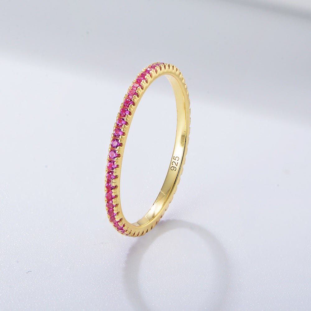 925 Silver Colorful Zirconia Ring