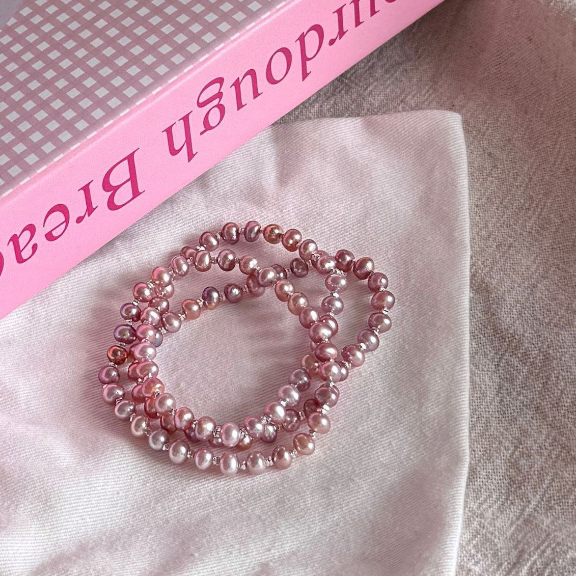 925 Small Silver Change Natural Pearl Layered Bracelet